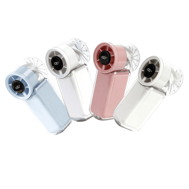 Fanbre portable fan product lineup -- handheld, neck, desktop and outdoor fans